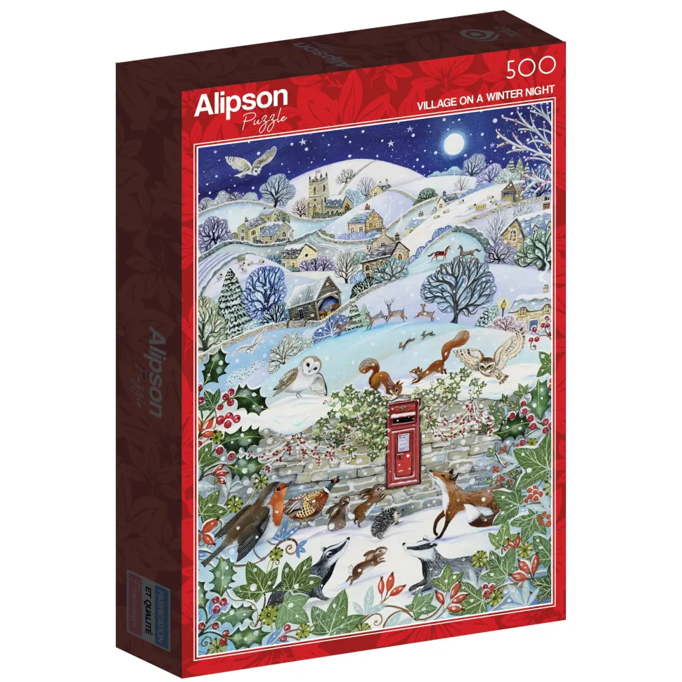 Puzzle Aldeia em uma noite de inverno