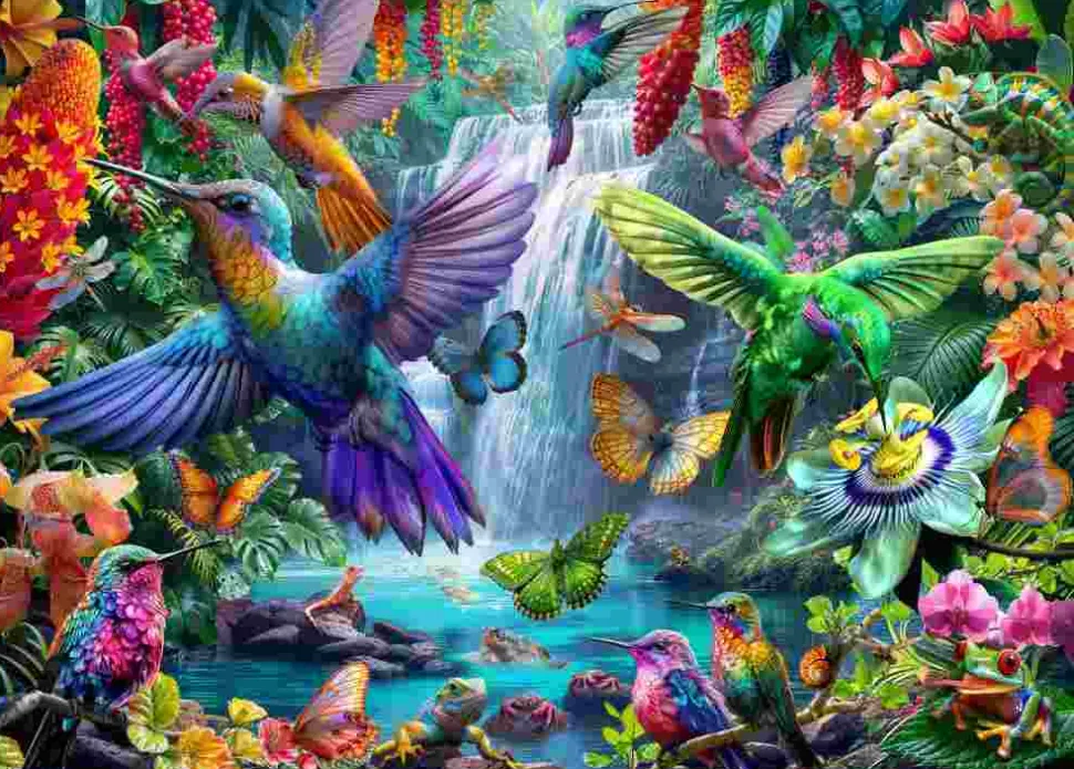 Puzzle Beija-flores Tropicais