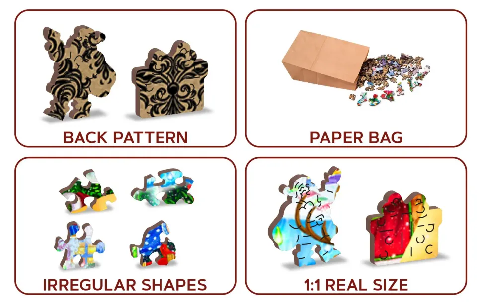 Puzzle Bolas de Neve de Natal 505 de madeira