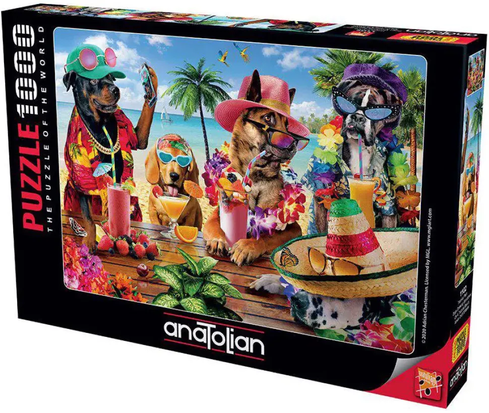 Puzzle Cachorros Bebendo na Praia