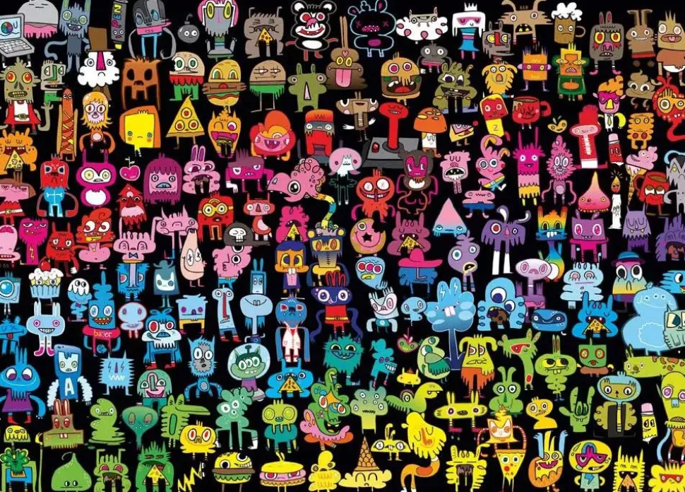 Puzzle Canetas são minhas amigas: Doodle Rainbow