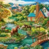 Puzzle Casa Idílica com Cavalos