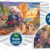 Puzzle Cães mais rápidos que um comboio + tapete de puzzle