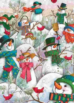 Puzzle Colina de Muitos Bonecos de Neve