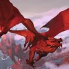 Puzzle Dragão Vermelho Antigo de madeira