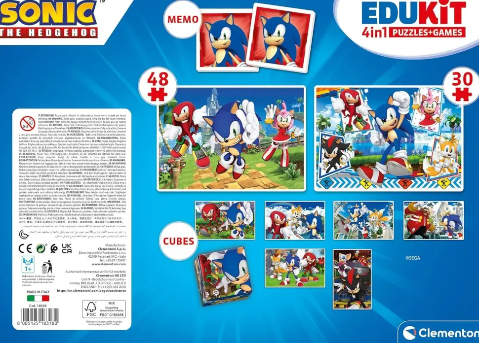 Puzzle Edukit Sonic + cubos+memorando