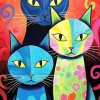 Puzzle Família de gatos