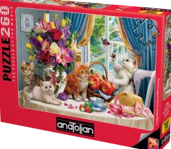 Puzzle Gatinhos fofos na sala de estar