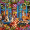 Puzzle Gatos de prateleira de janela