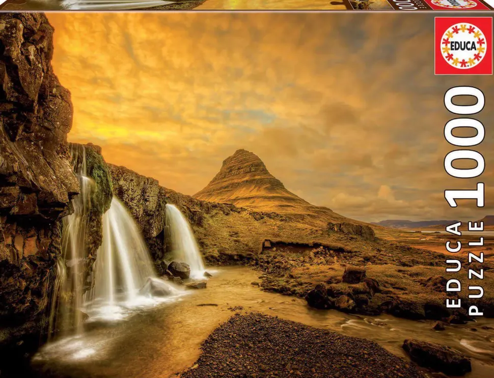 Puzzle Kirkjufellsfoss Falls, Noruega
