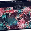 Puzzle Koi carpas e crisântemos