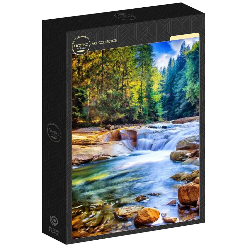 Puzzle Linda cachoeira na floresta
