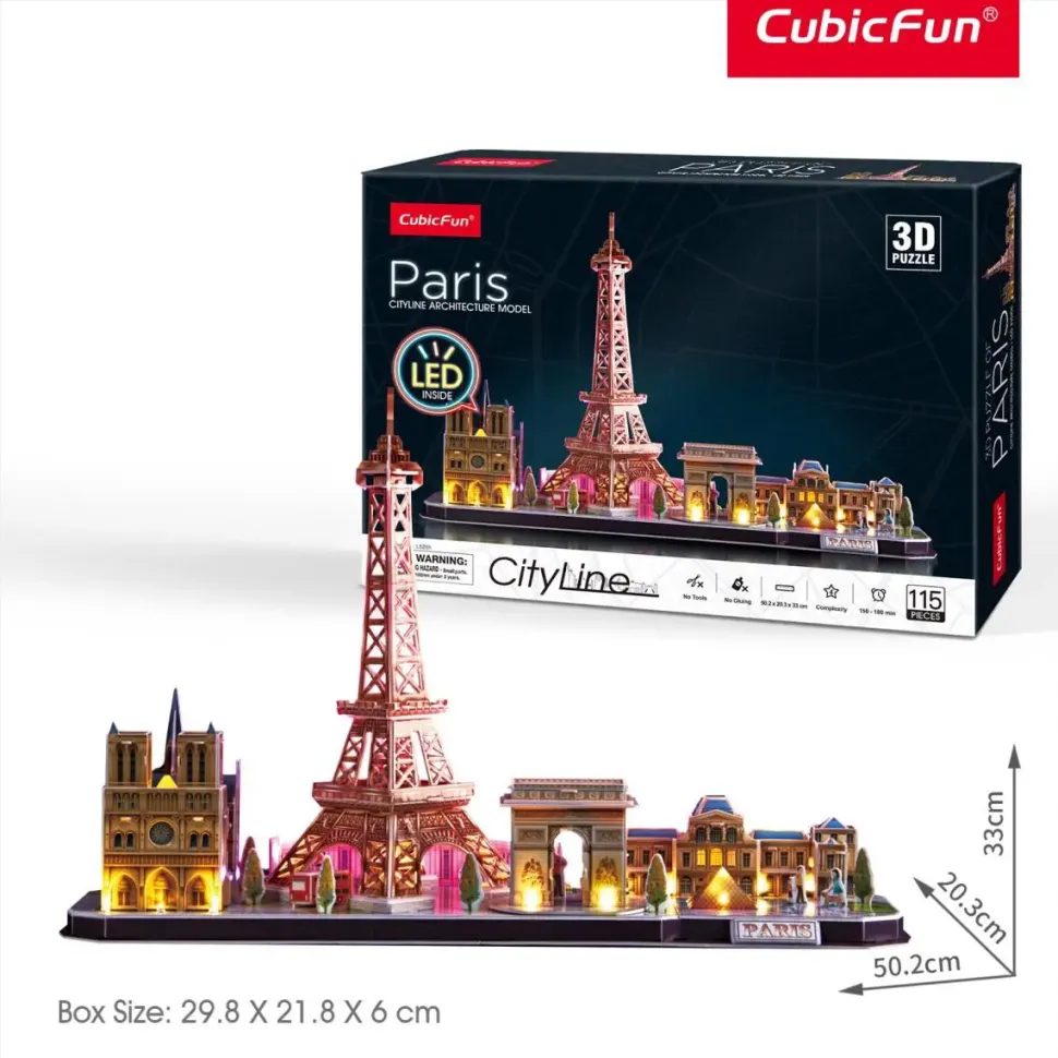 Puzzle Linha da cidade Paris, LED