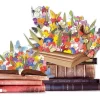 Puzzle Livros florescendo