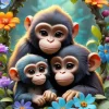 Puzzle Macacos bonitos