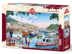 Puzzle Os pequenos pescadores no porto