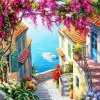 Puzzle Pintura diamante: Escadas acima do mar 30x40cm