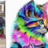 Puzzle Pintura diamante: Gatinho arco-íris 30x40cm