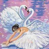 Puzzle Pintura diamante: Lago dos Cisnes 30x40cm