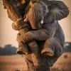 Puzzle Pintura Diamant: Elefante assustado 30x40cm