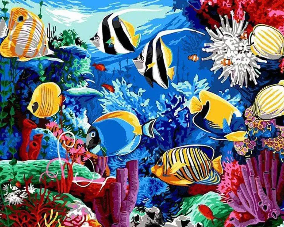 Puzzle Pintura diamante: Mundo subaquático 30x40cm
