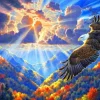 Puzzle Pintura diamante: Um majestoso predador 30x40cm