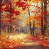 Puzzle Pintura Diamant: Floresta em cores de outono 30x40cm