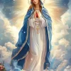 Puzzle Pintura Diamant: Maria virgem nas nuvens 30x40cm