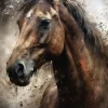 Puzzle Pintura Diamant: Retrato de Cavalo 30x40cm
