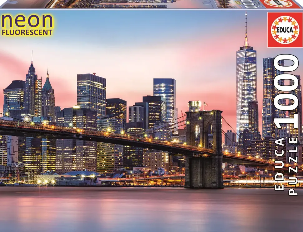 Puzzle Ponte do Brooklyn, neon de Nova York
