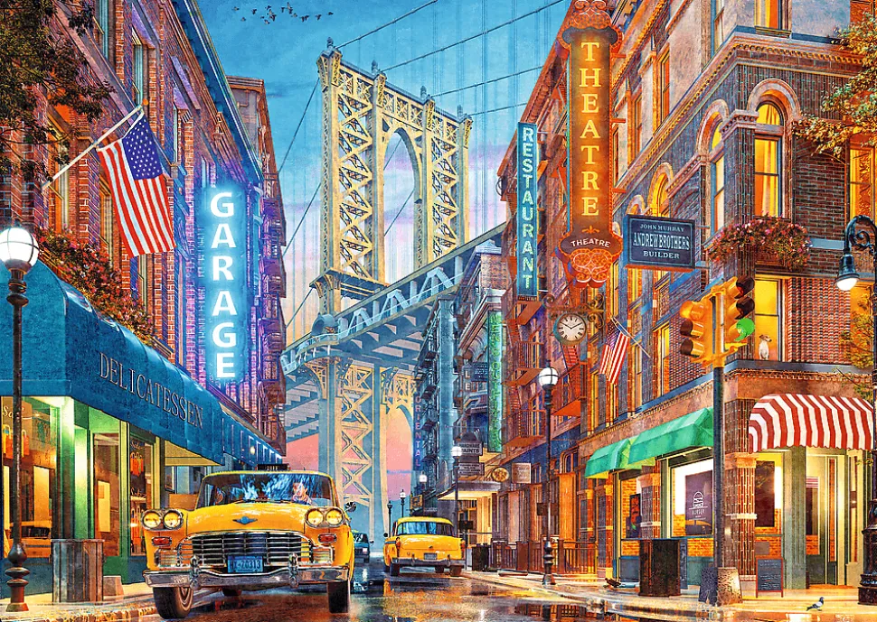 Puzzle Premium Plus: Hora do chá: Vista da ponte de Manhattan