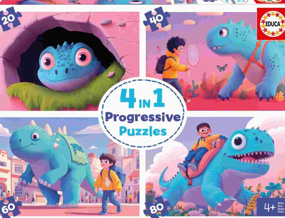 Puzzle Puzzles progressivos 4v1 Dinossauro amigável