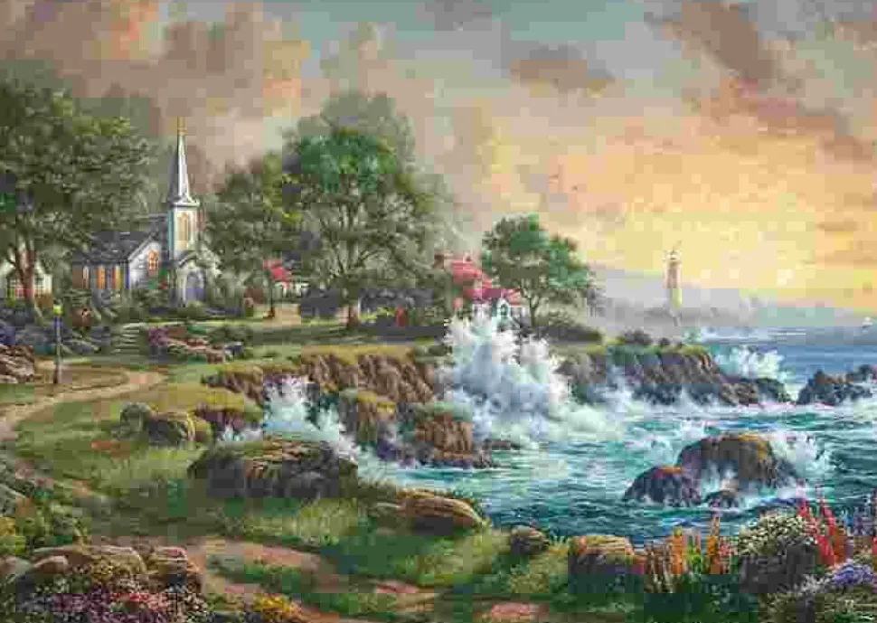 Puzzle Thomas Kinkade: Porto à beira-mar