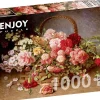Puzzle Uma cesta de rosas e cravos