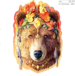 Puzzle Urso estiloso de madeira