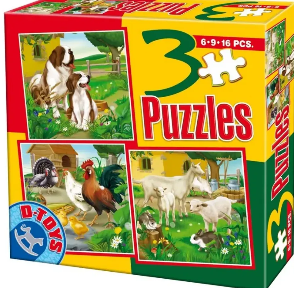 Puzzle 3v1 animais de estimação