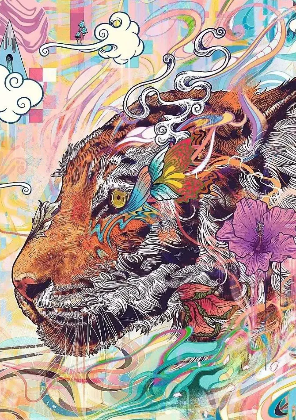 Puzzle VELVET Nebulosa Tigre colorido UFT