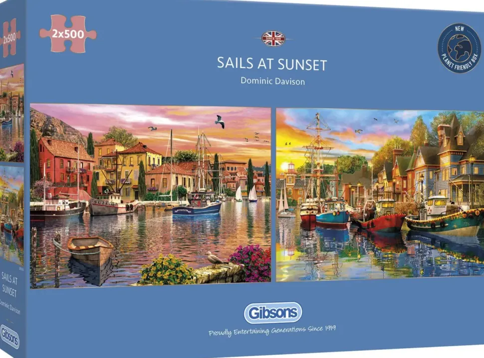 Puzzle 2x500 Davison: Velas ao pôr do sol