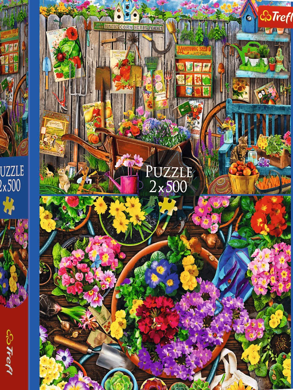 Puzzle 2x500 Trabalhando no Jardim